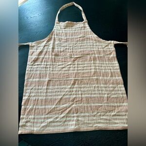 Peach Striped Kitchen Apron